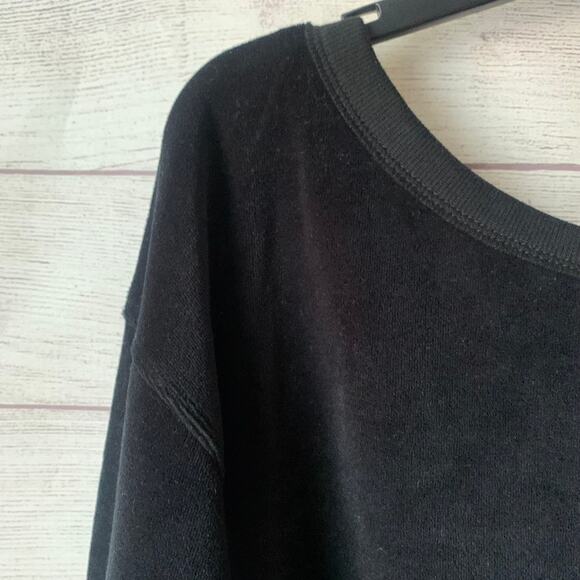 Joylab Women's Black Long Sleeve Shirt Velour Relaxed Sweatshirt Size Medium - Picture 4 of 11